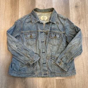 Old Navy Denim Jacket Distressed Cotton Light Wash Size Large Unisex